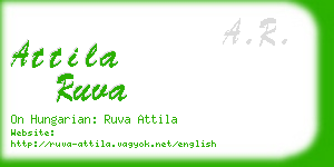 attila ruva business card